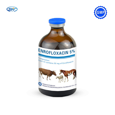 داروهای تزریقی دامپزشکی انروفلوکساسین تزریقی 50 میلی گرم 50 میلی لیتر / 100 میلی لیتر برای اسب گاو